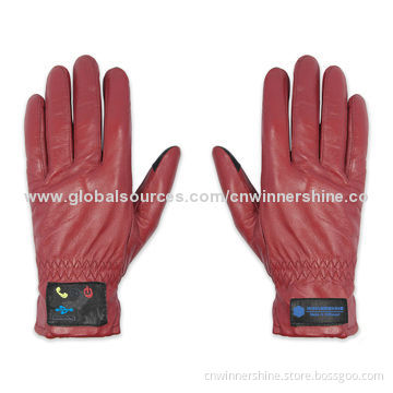 Bluetooth Talking Gloves with Leather Material, OEM, ODM Orders Welcomed